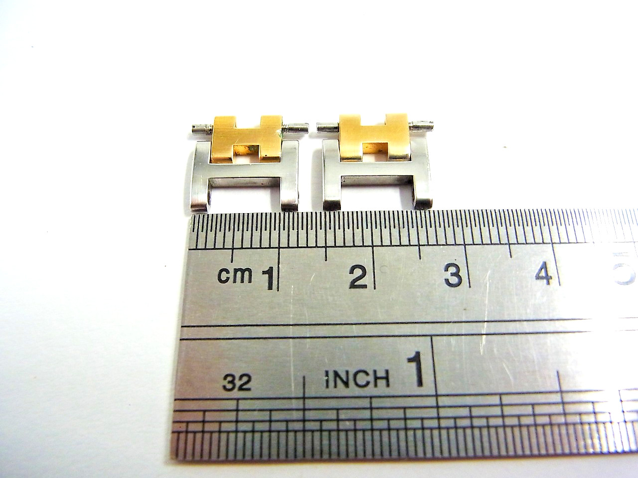 HERMES Clipper Watch 12mm Side Brushed Old Type Genuine Link Band 2pcs Set