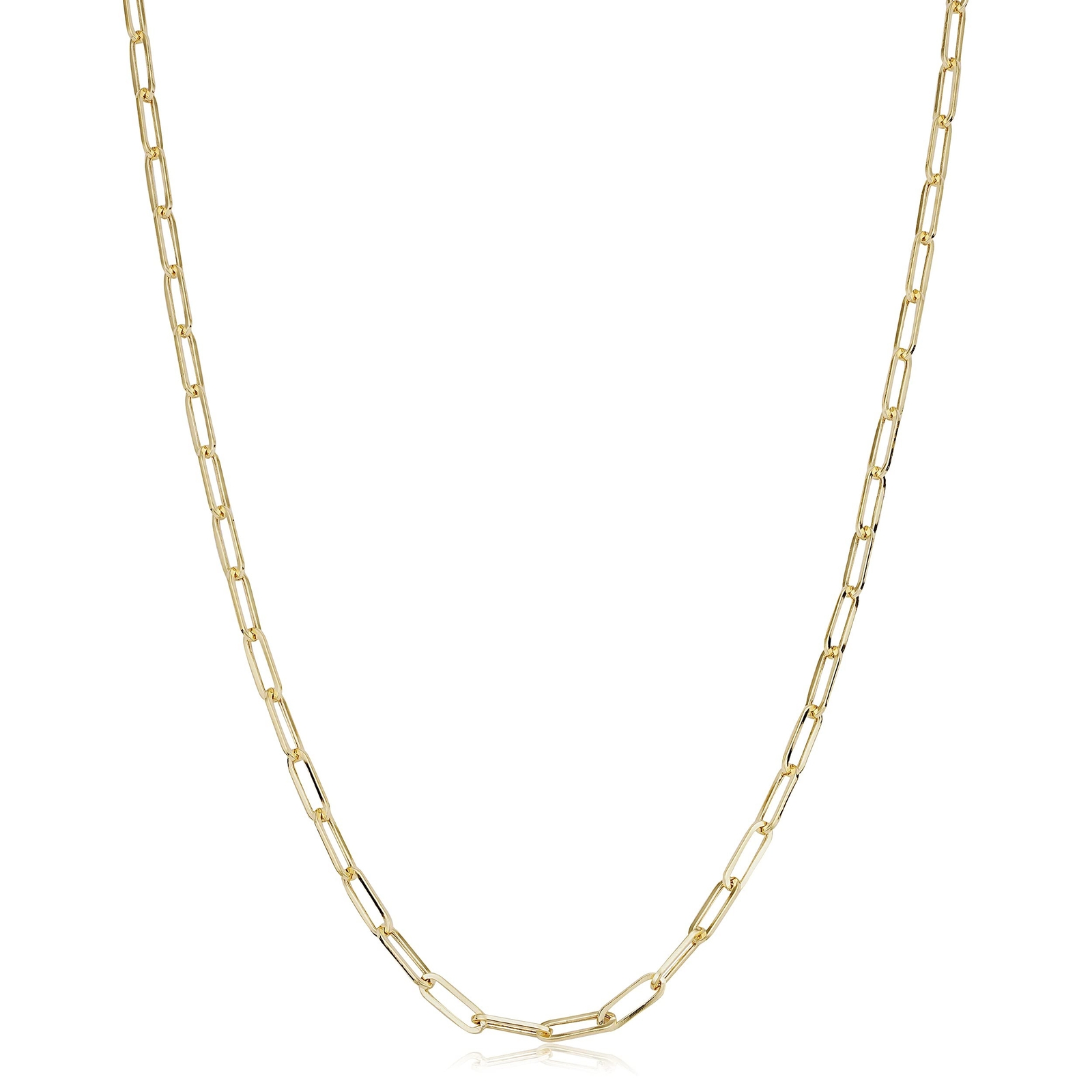 10k Yellow Gold 2.5 mm Paperclip Link Chain Necklace for Women (16, 18, 20, 2…