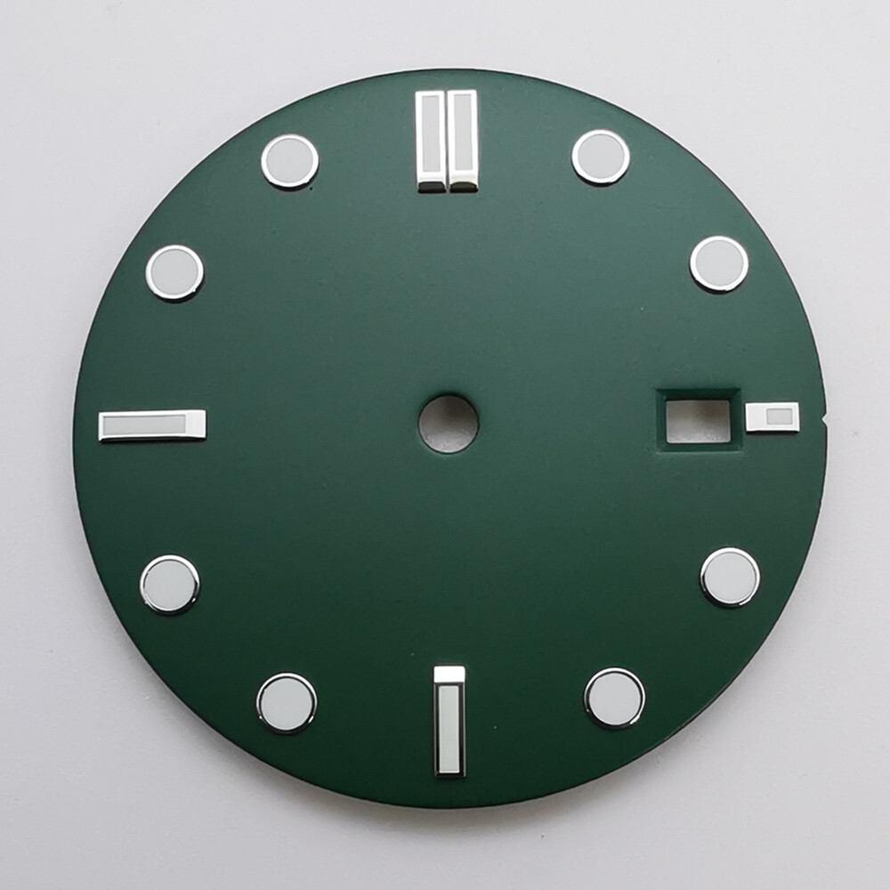 32mm black white blue green sterile luminous watch dial fit NH35 movement