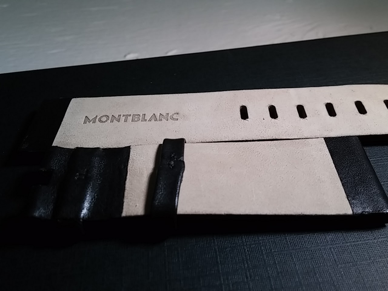 Genuine Montblanc Band 22/20mm Flat black. NEW for watch repair – SALE!!!