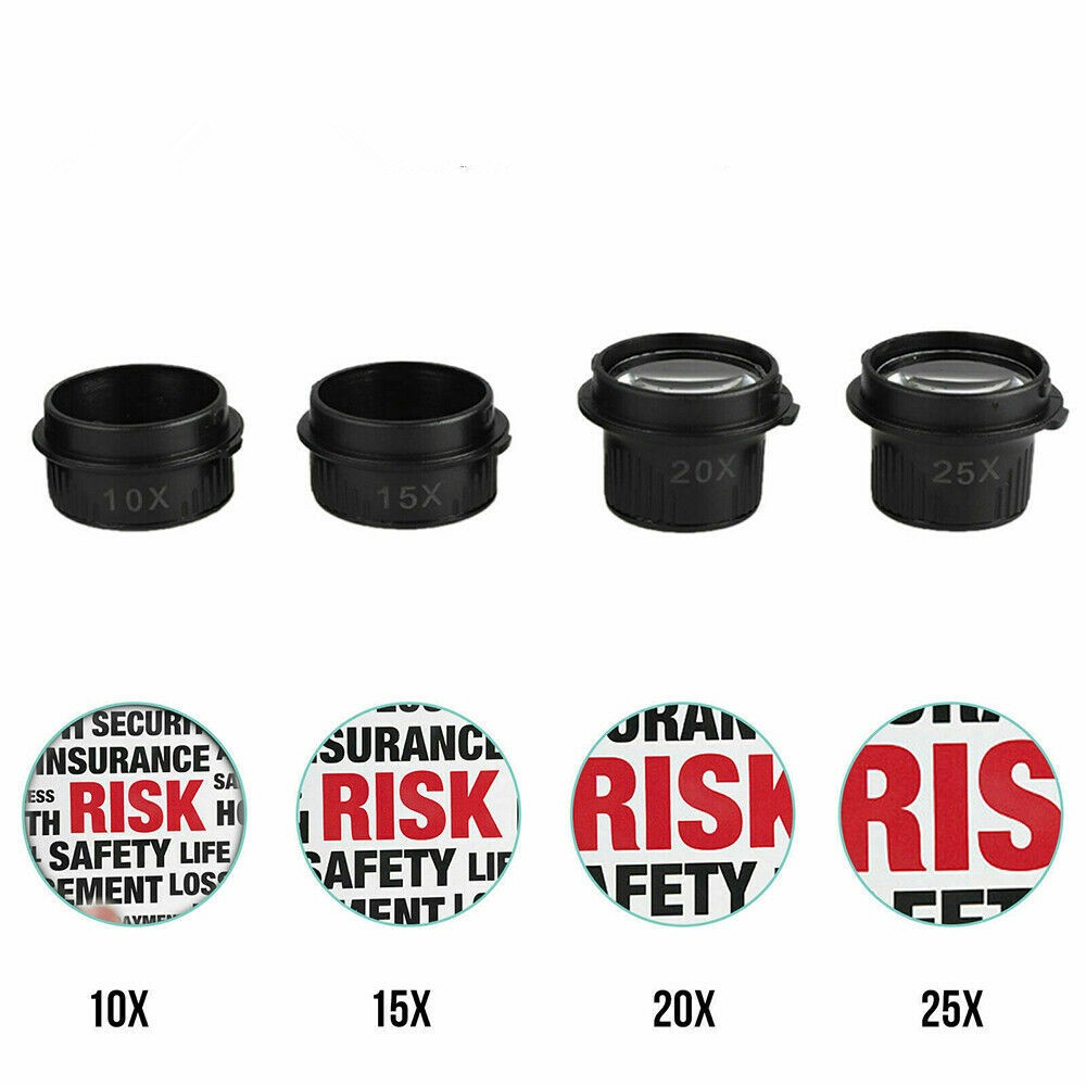 10x 15x 20x 25x Assorted LED Head Magnifying Glass Jewel Watch Repair Magnifier