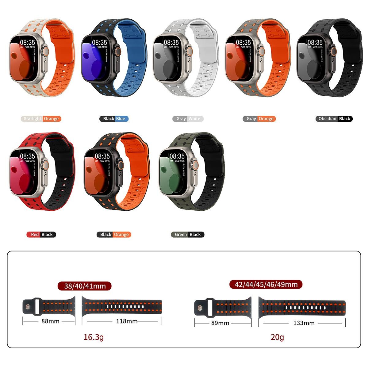 Silicone Band for Apple Watch Strap for Iwatch 11 10 9 8 7 6 5 3 Se Ultra3 2 1