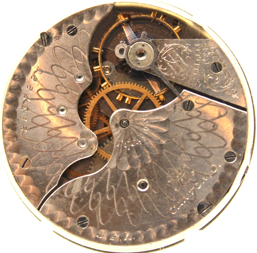 1905 HAMPDEN POCKET WATCH MOVEMENT 2137235 GRADE: 302 12s 7j (QF)