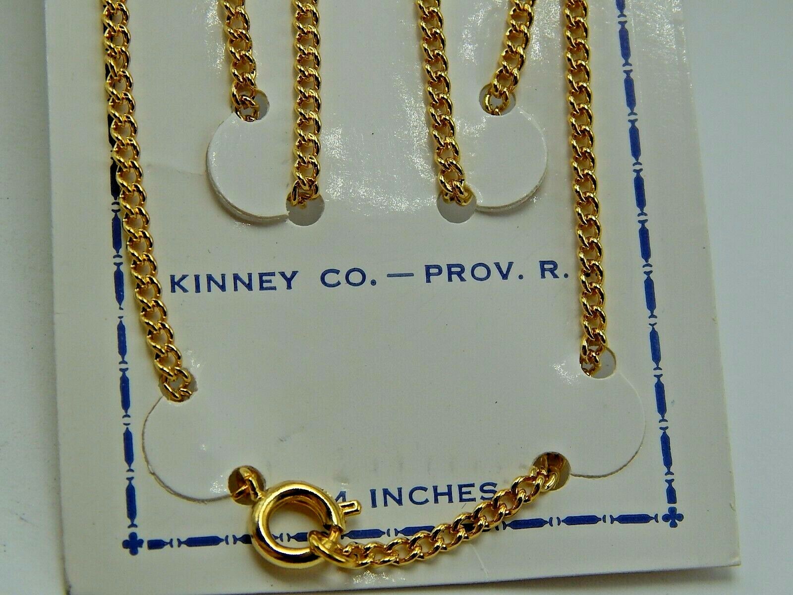 Vintage 1950s high quality 24 in gold plated Chain necklace Kinney Co Providence