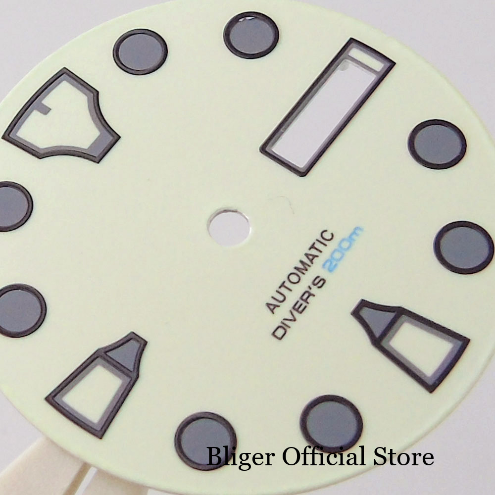 29mm MOD Beige Full Lume Watch Dial for NH35A NH36A Diver Watch Hand Set Parts