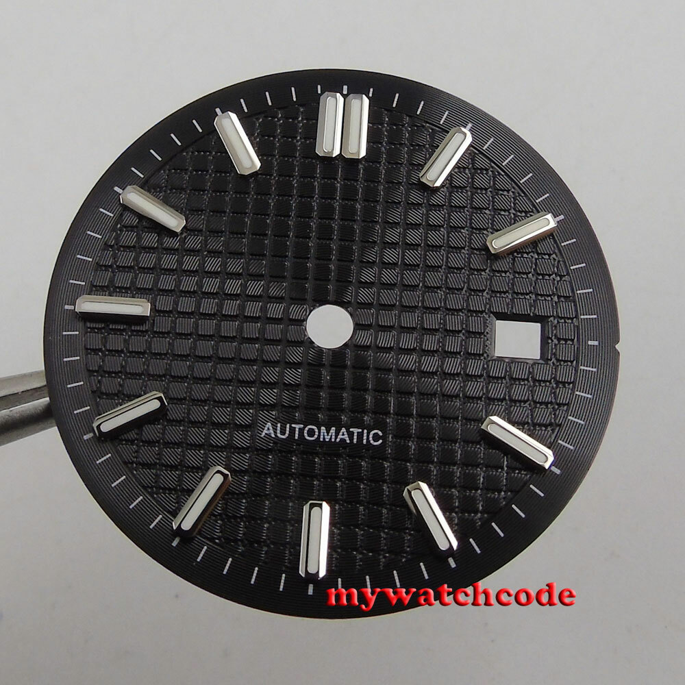 31mm sterile deep texture black dial fit ETA 2824 2836 DG 2813 8215 movement