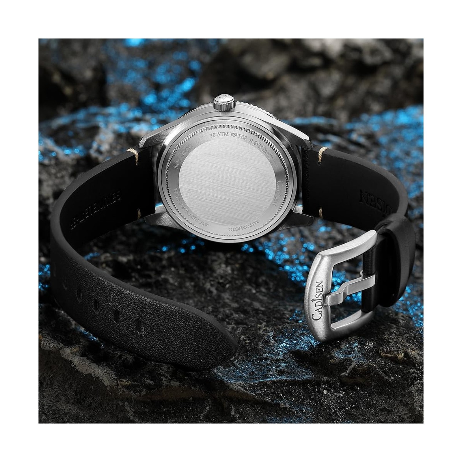 CADISEN Men’s Automatic Watch Leather Strap Casual Homage black