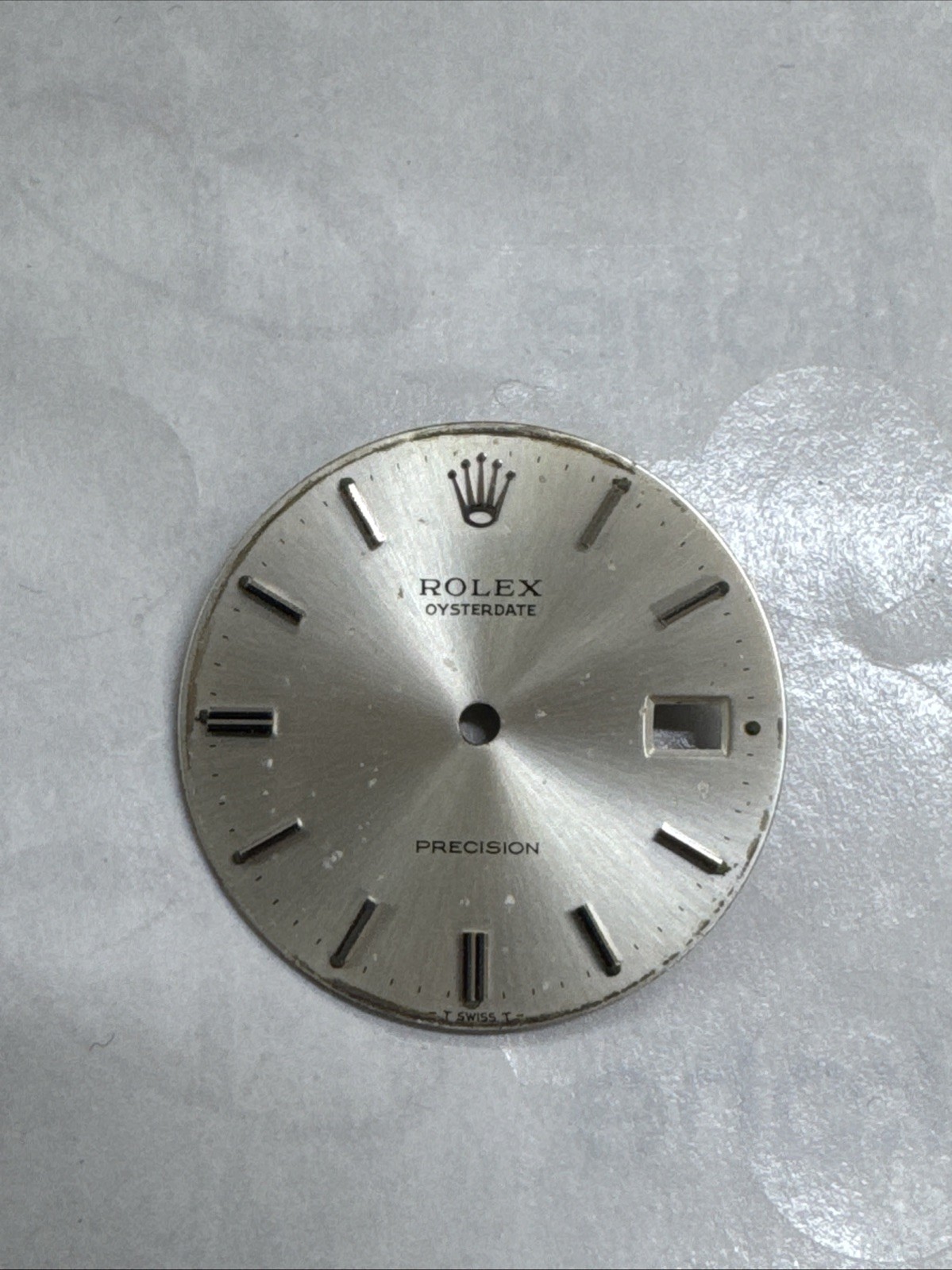 🔥 Vintage Rolex Oysterdate Precision Watch Dial for 6694 34mm Silver Stick