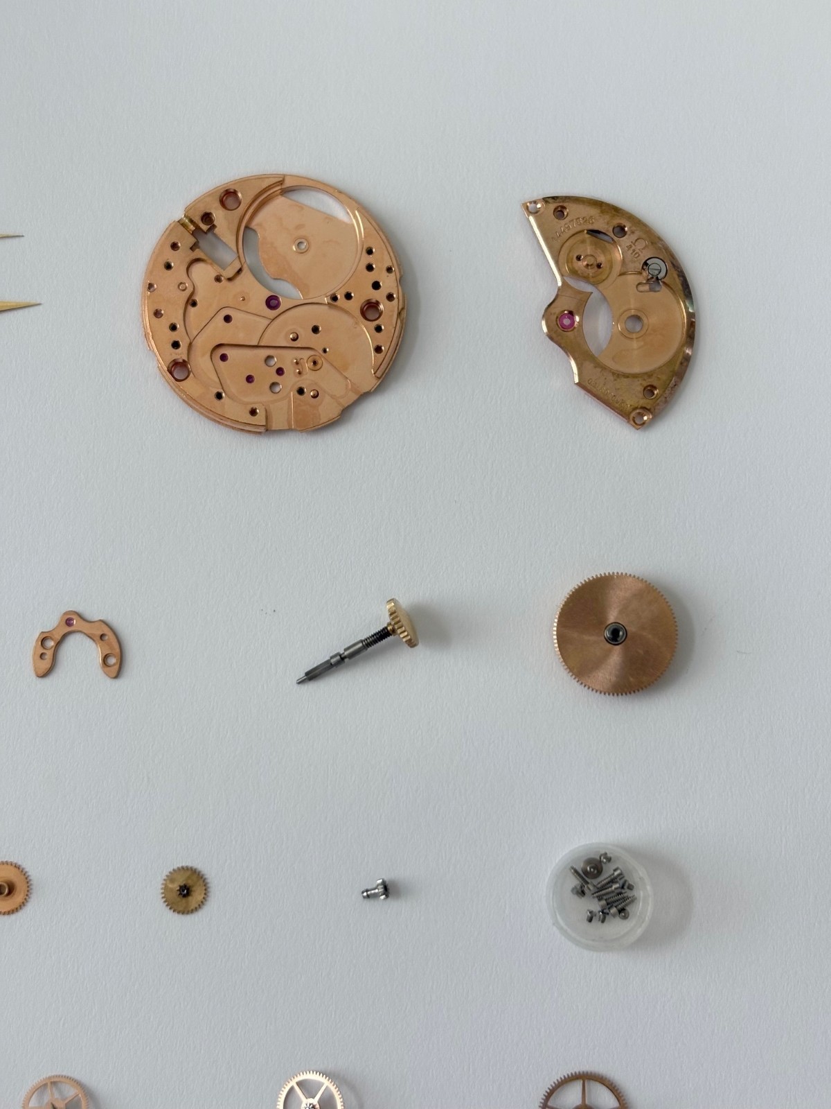 Omega Cal 410 Watch Movement Parts Balance Fork Wheel Spring Bridge Escapement