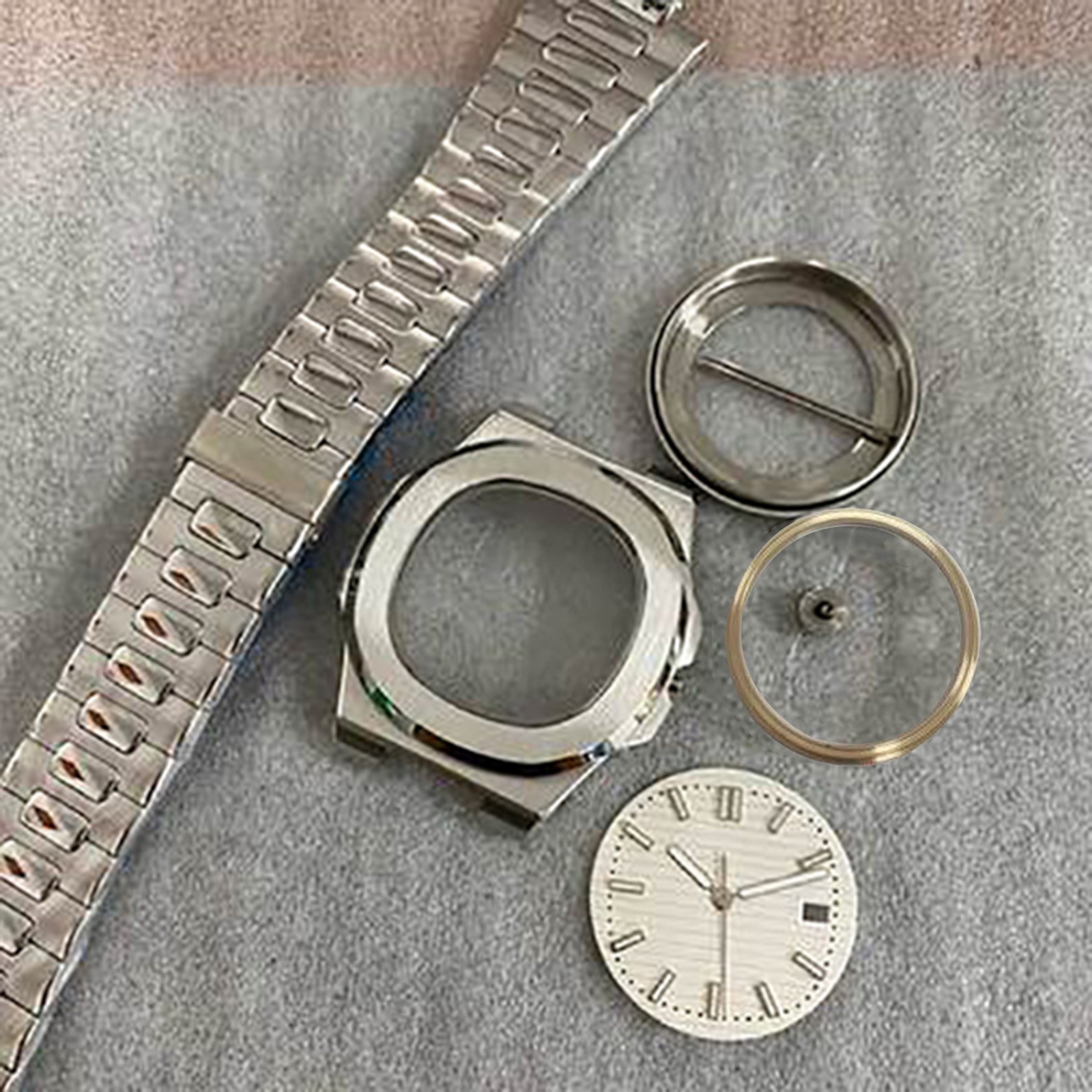 Watch Case + Strap + Dial + Hands 41mm Sapphire Glass for NH35/36 Watch Movement