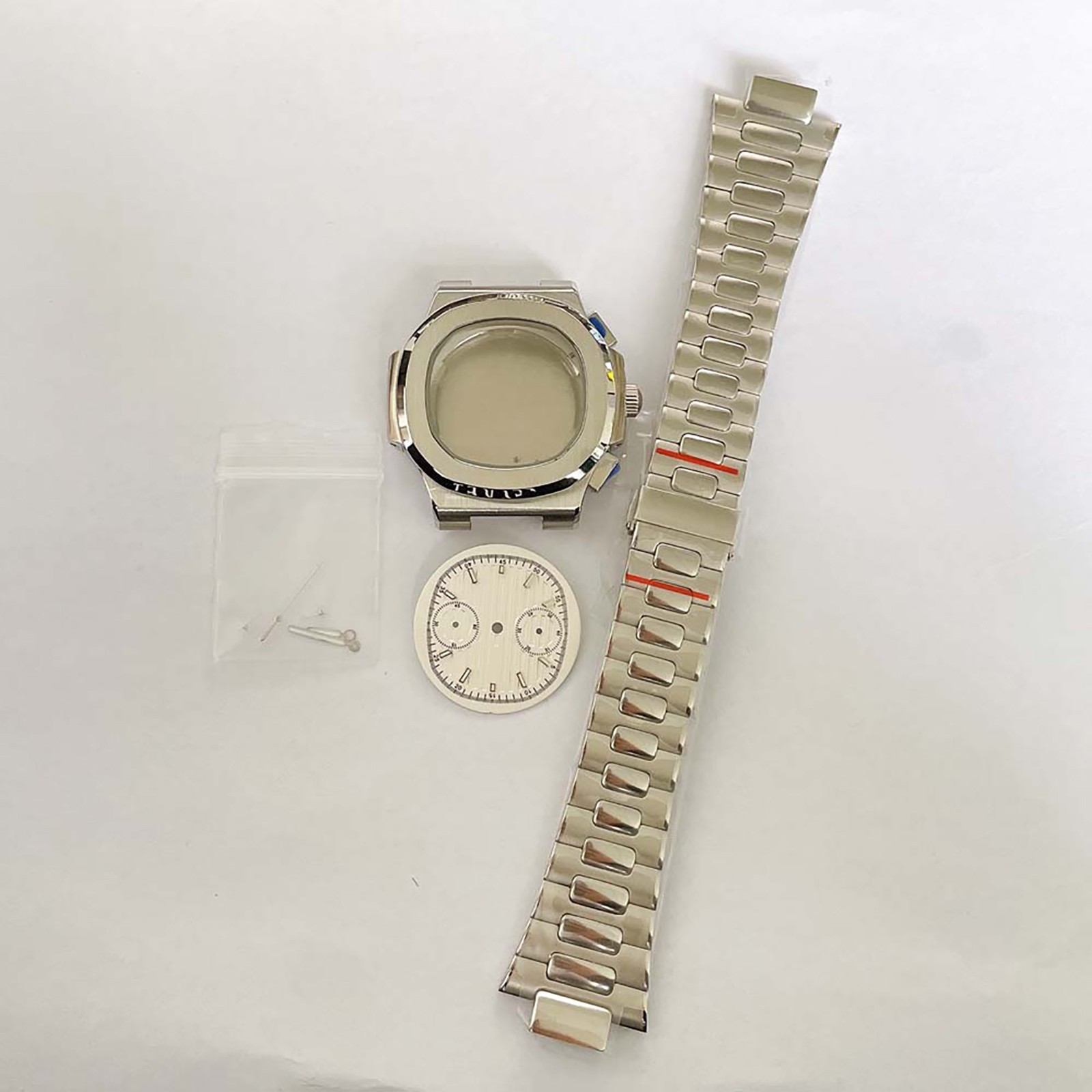 41MM Steel Watch Case Watch Strap Set with Dial Watch Hands For VK61 Movement