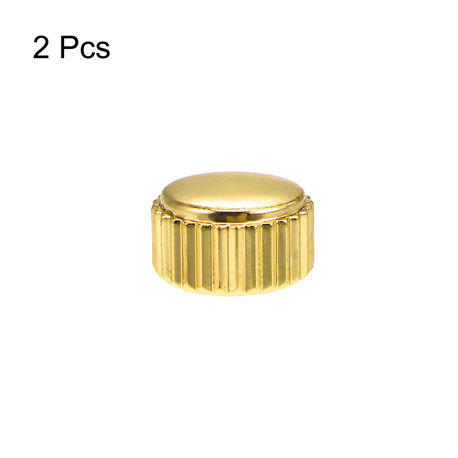 2Pcs 4.5mm Watch Crown Parts SUS304 Flat Short Stem 2.5mm ID Gold Tone