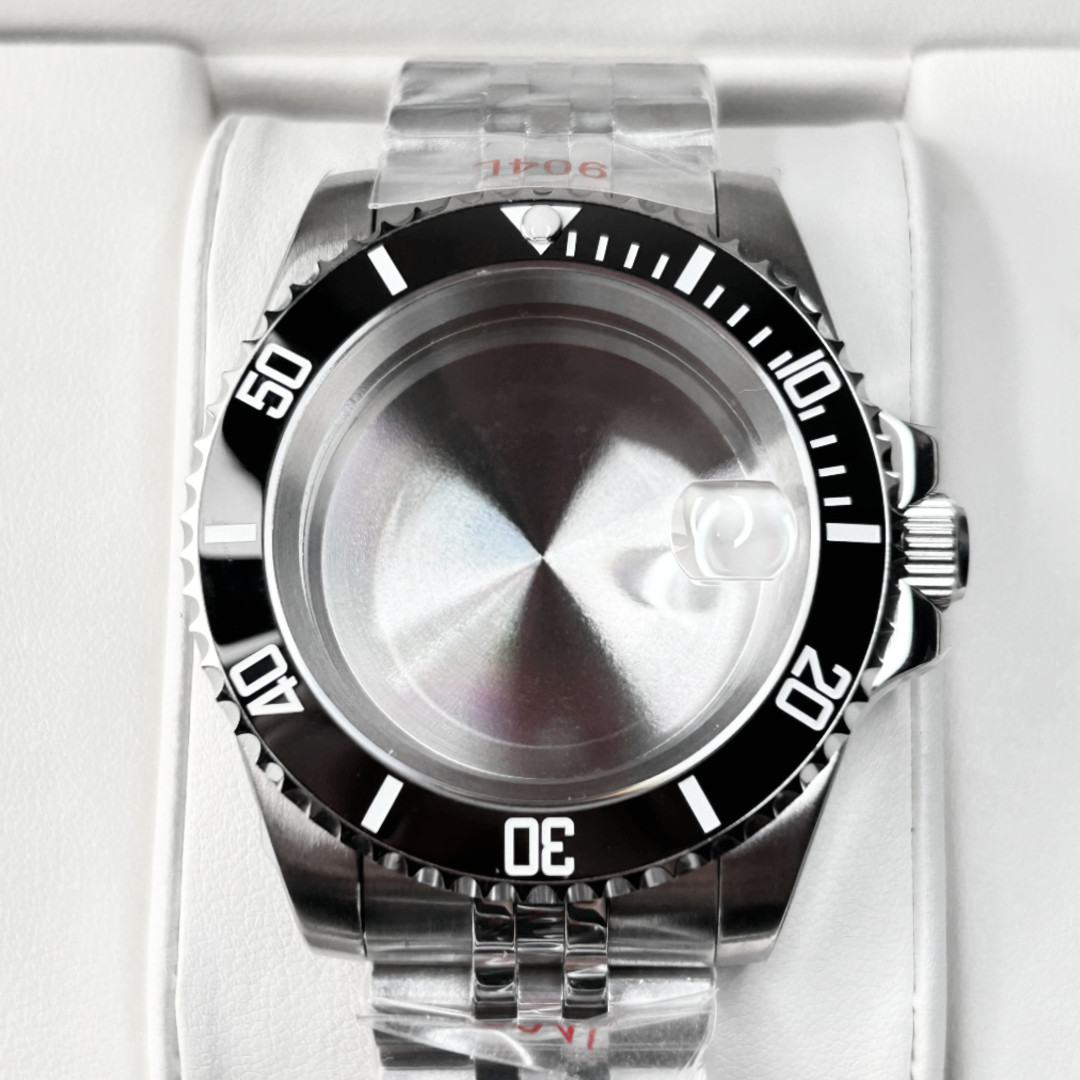 40MM SUB Watch Black Case Ceramic Bezel Sapphire Glass Mod Fit NH34A NH35 NH36