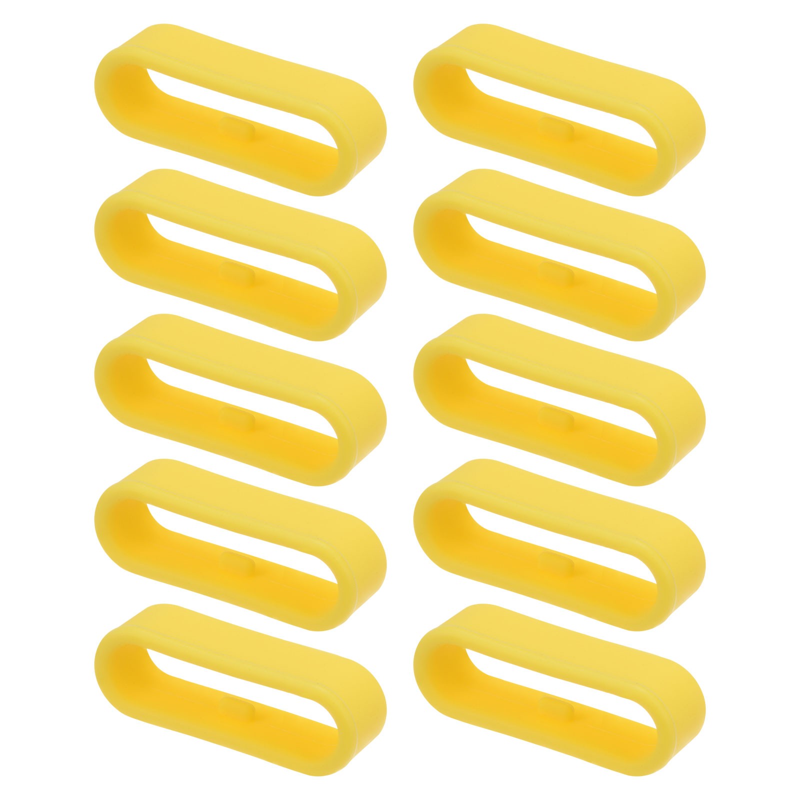 10Pcs Watch Band Strap Loops Silicone Fastener Rings for 22mm Band, Yellow