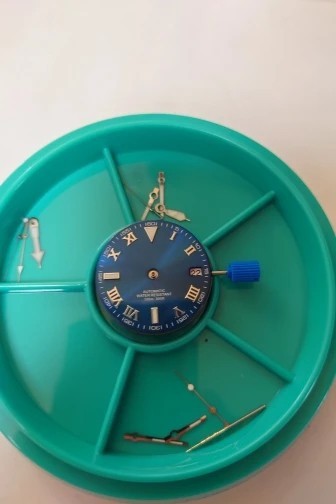 28.5mm Watch Dial Water Ripple Green Luminous Diver Face For NH35 Movement