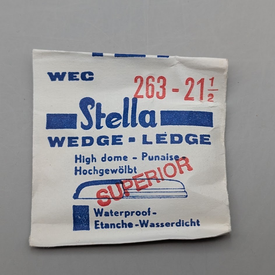 NOS Stella WEC 26.3mm Wedge Ledge High Dome Watch Crystal Size 21 1/2