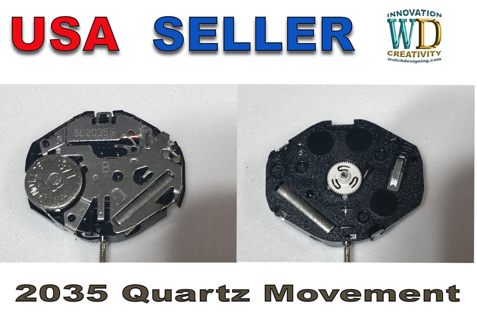 2035 Quartz Movement Japan 3 Hands come with stem and crown NEW