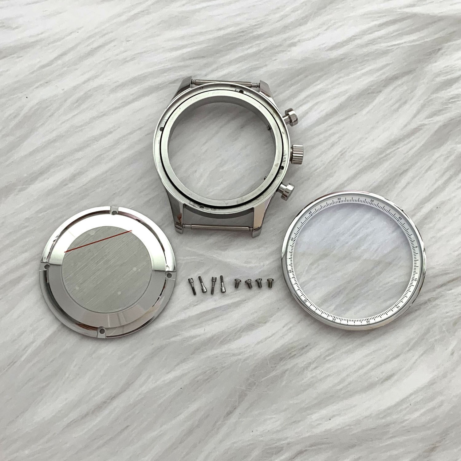 41mm Stainless Watch Case 34.6mm Watch Dial For Vk61 Movement Replacement Parts