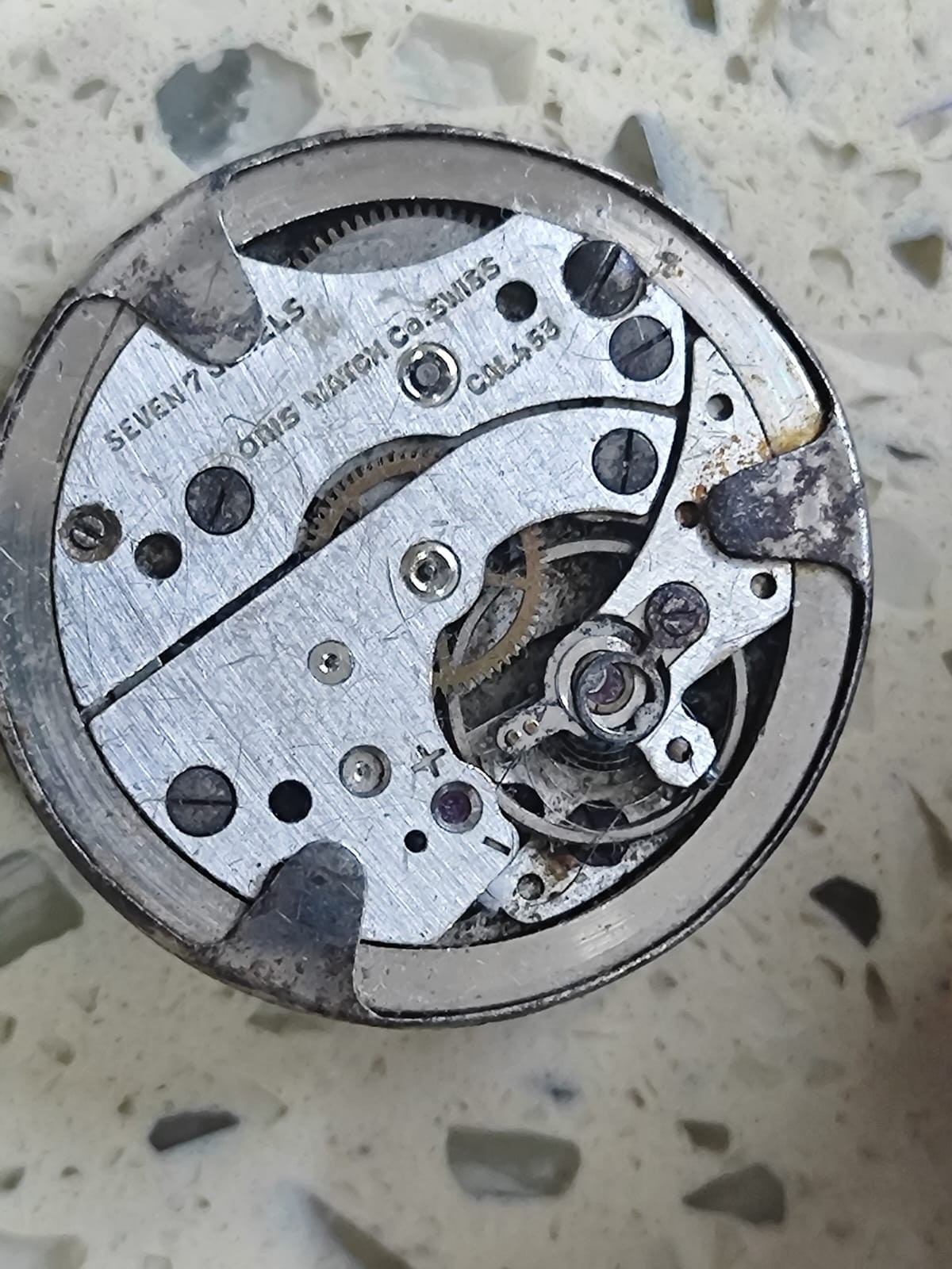 ORIS Cal 435 50s 7Jewel Movement Not Working for parts