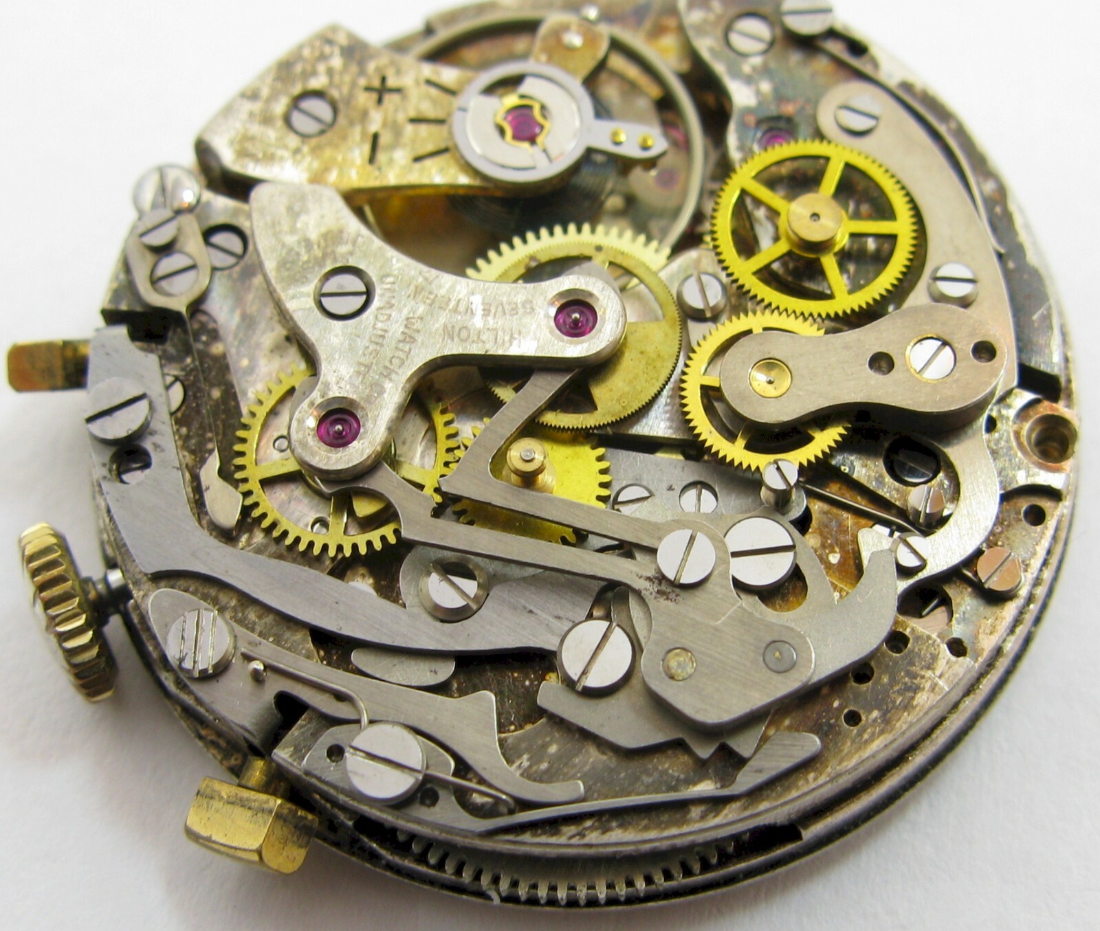 Watch Landeron 248 movement 2 registers Hilton for parts