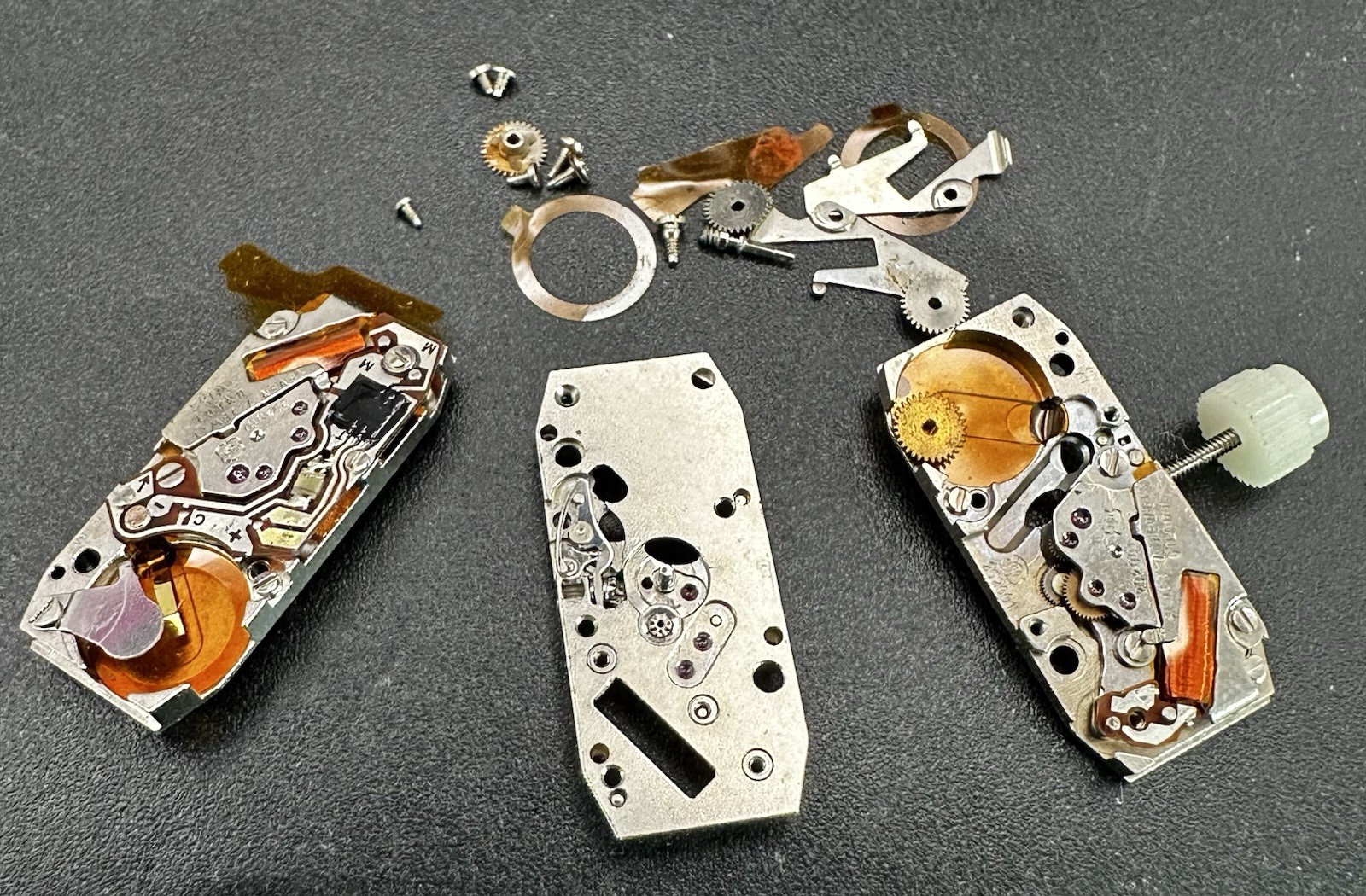 ETA 202.001-7 Jewel Movements Lot Of 3, Parts Or Repairs From Watchmakers Estate