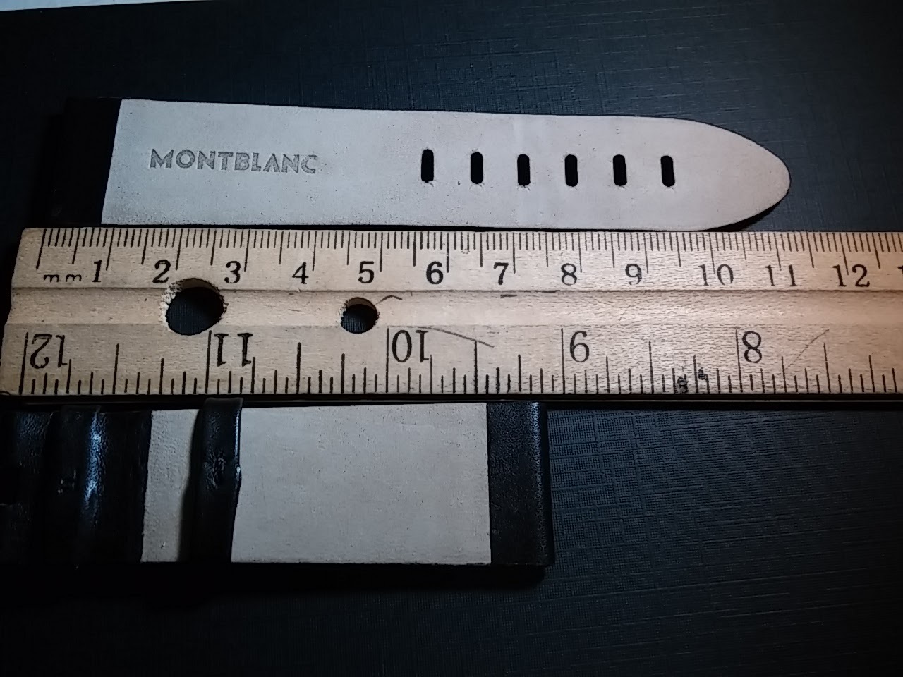 Genuine Montblanc Band 22/20mm Flat black. NEW for watch repair – SALE!!!
