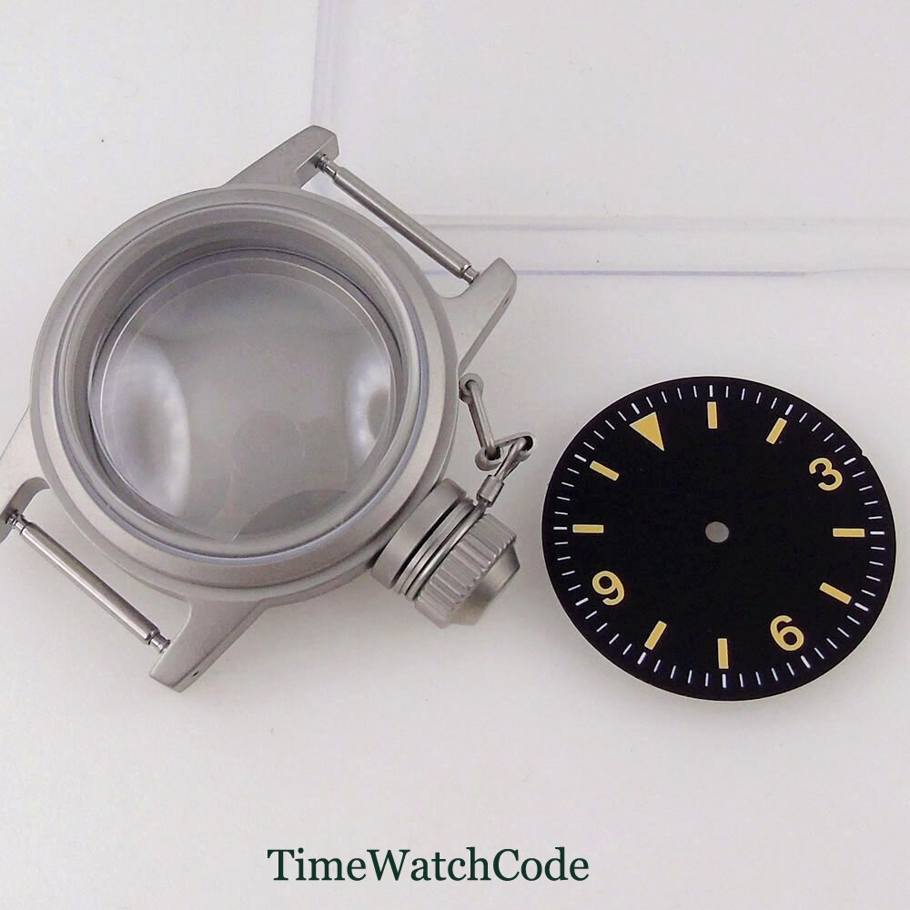 36mm Sandblasted Watch Case Domed Sapphire Crystal for NH35 ETA2824 PT5000 20ATM