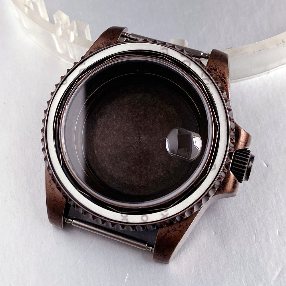 40mm Sapphire Watch Case Copper Plated fit NH34 NH35 NH36 2824 120 click bezel