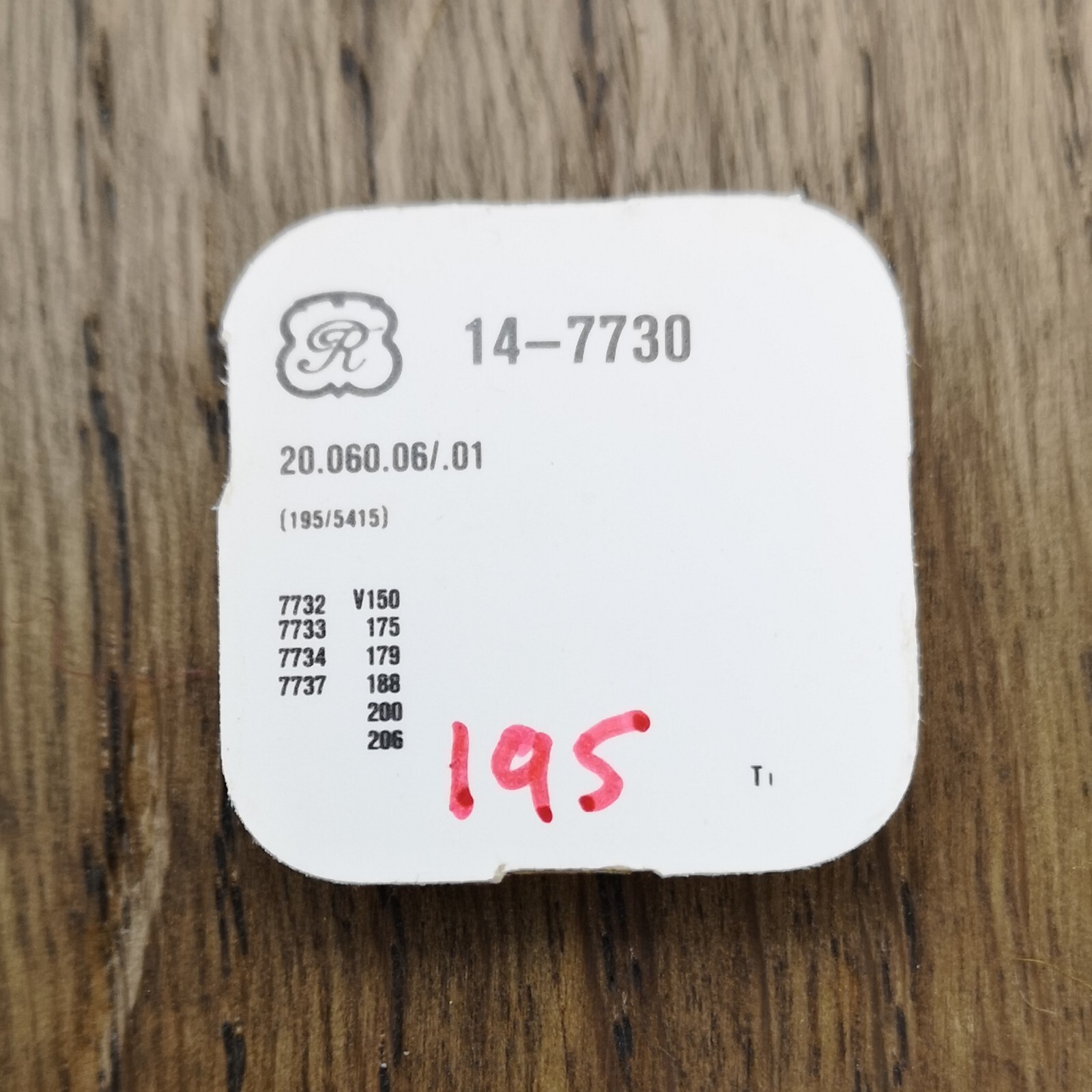 Valjoux 7730 Watch Part 195 Barrel Arbor New Sealed Stock (N157)
