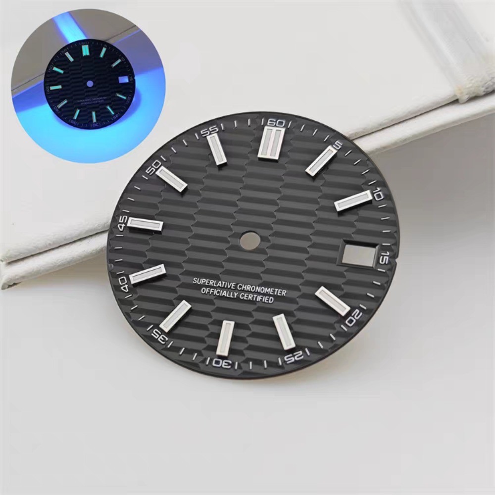 NH35 Dial 28.5mm Blue Stripe Dial Blue Luminous for NH35/36 Movement Watch Parts