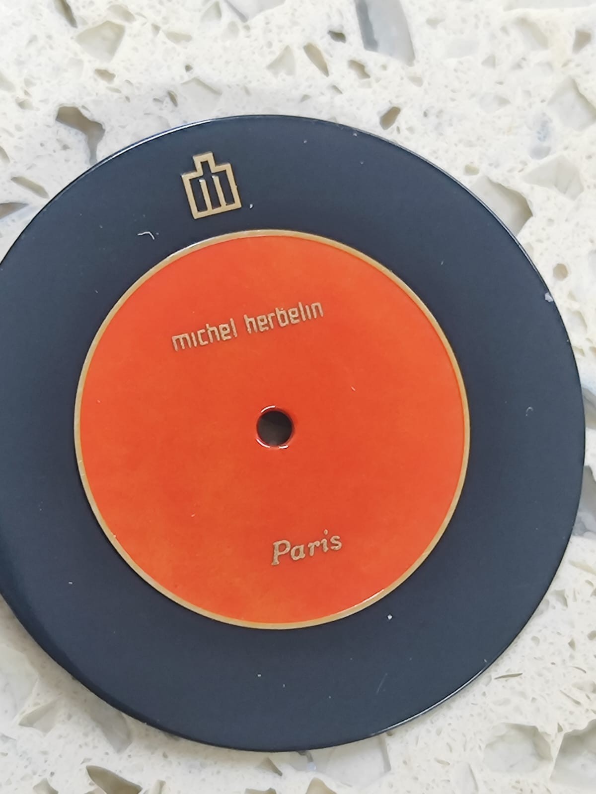 Vintage MICHEL HERBELIN Part Orange /Black Dial 27mm Hand Winding France NOS