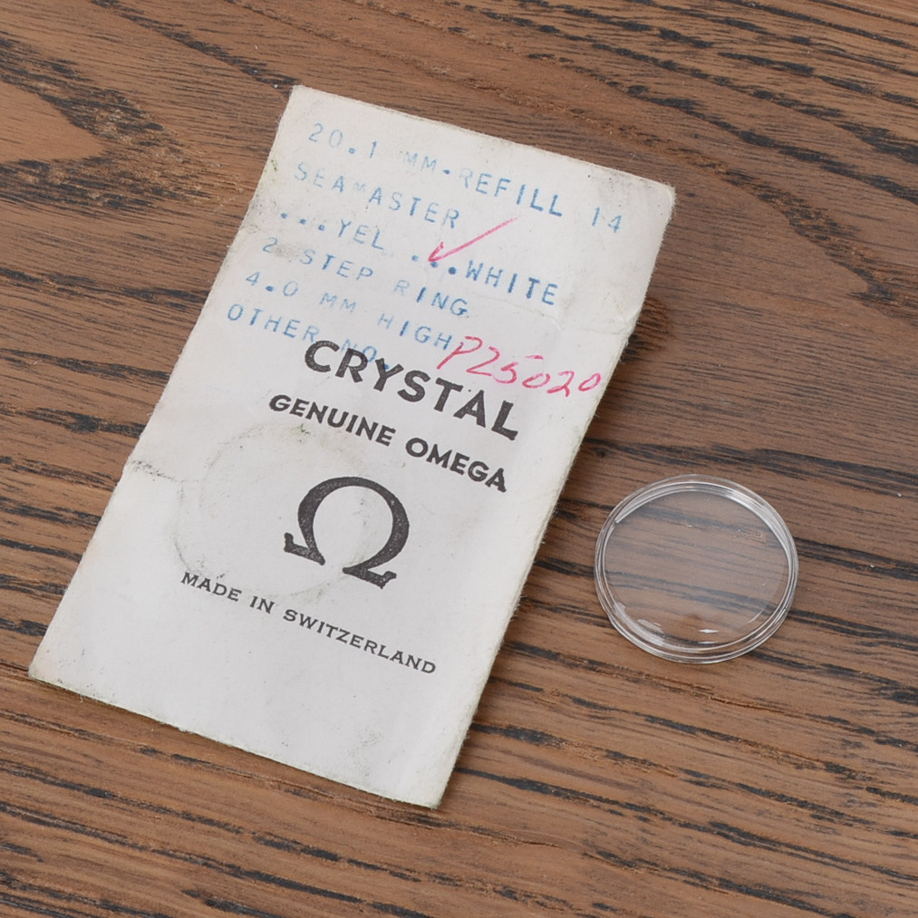 Omega New Old Stock 20.1 Seamaster Crystal Part Refil 14 Yellow Ring 4.0mm High