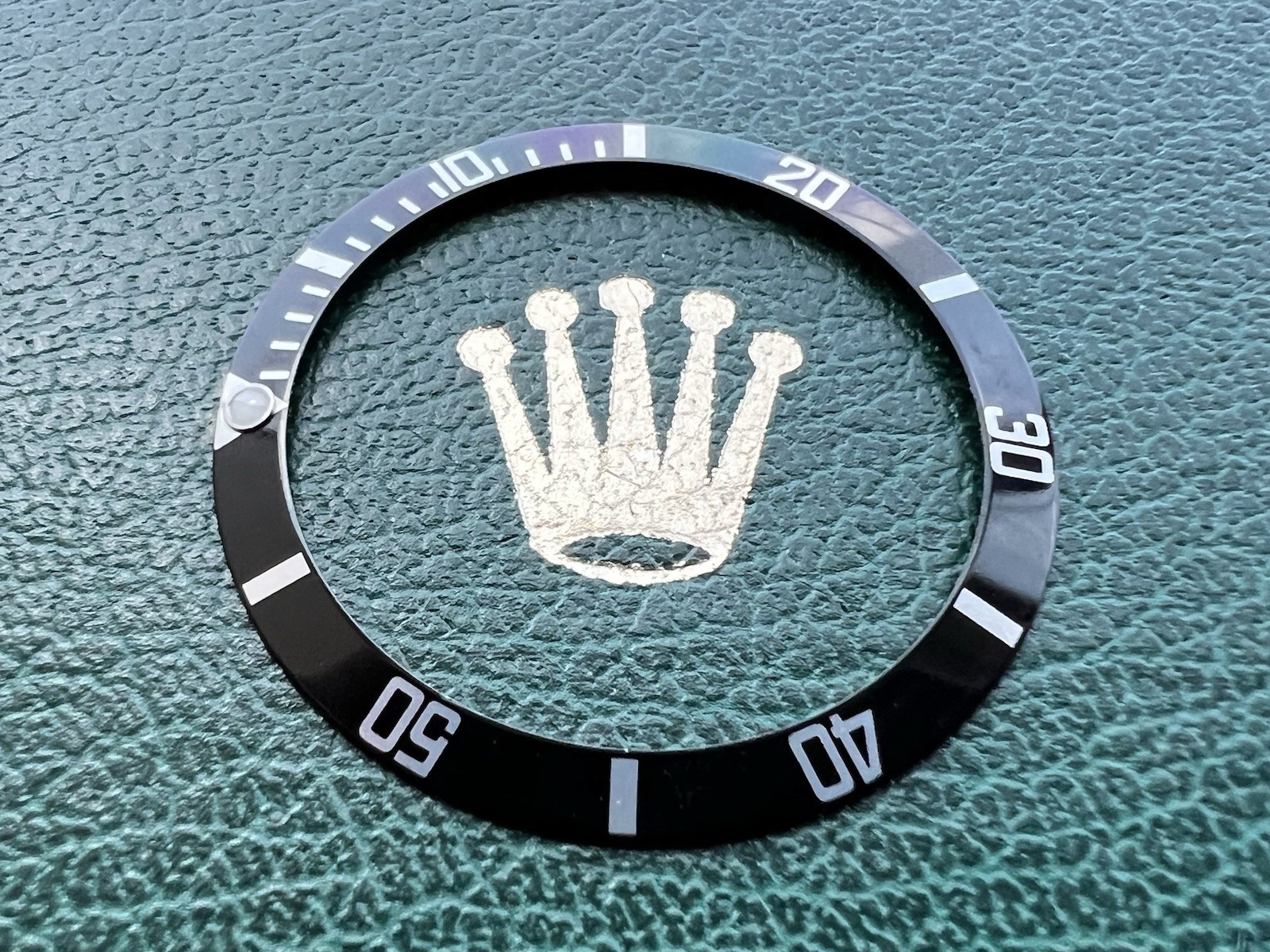 Genuine Rolex Submariner 16610 16800 Pointed 4 Black Watch Bezel Insert OC#1551
