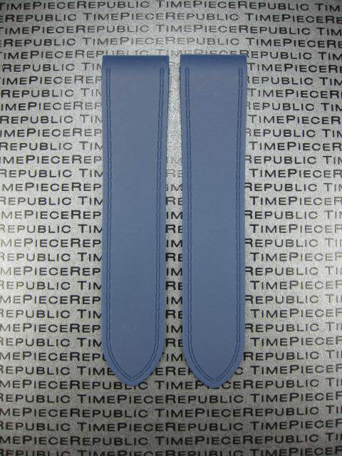 NEW 23mm PU Rubber Diver Strap Blue Band for CARTIER SANTOS 100 XL Large BU
