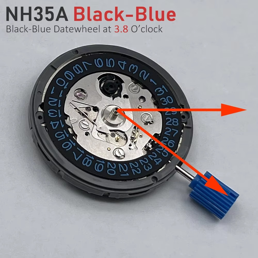 Mechanical Movement Modified Red Datewheel 3.0/3.8 Crown Japan Mod NH35A Disc