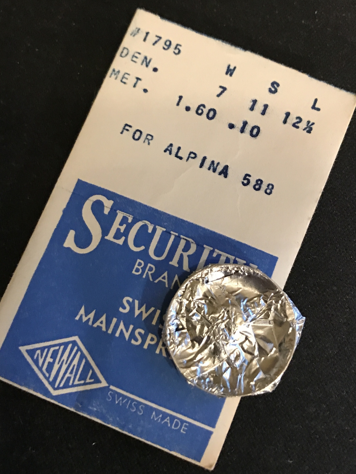 NEWALL Security Mainspring #1795 for Alpina caliber 588 – Steel