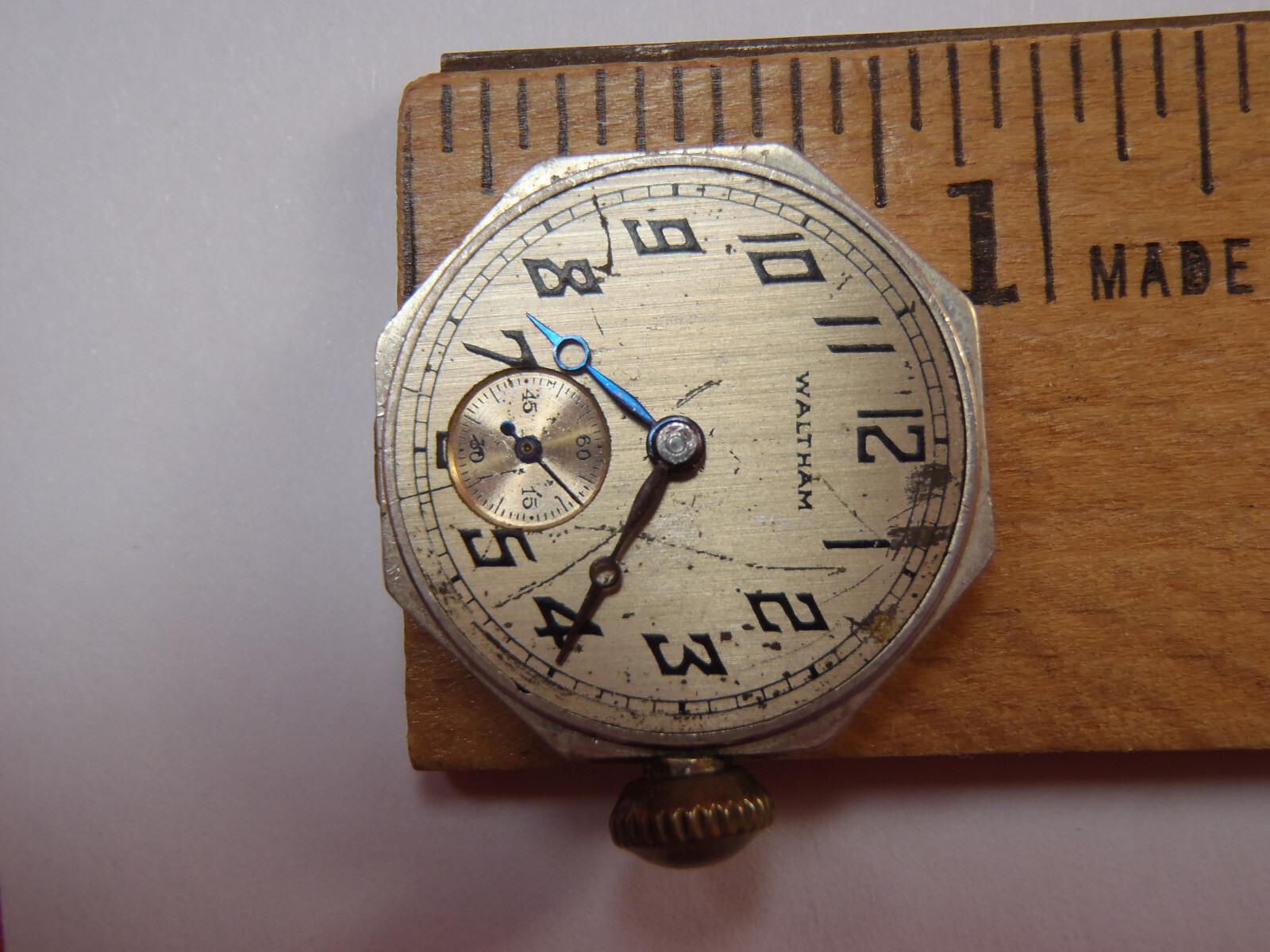 WALTHAM 24 539346 MOVEMENT WIND-UP 27.2 mm X 22.7mm SOLD 4 PARTS