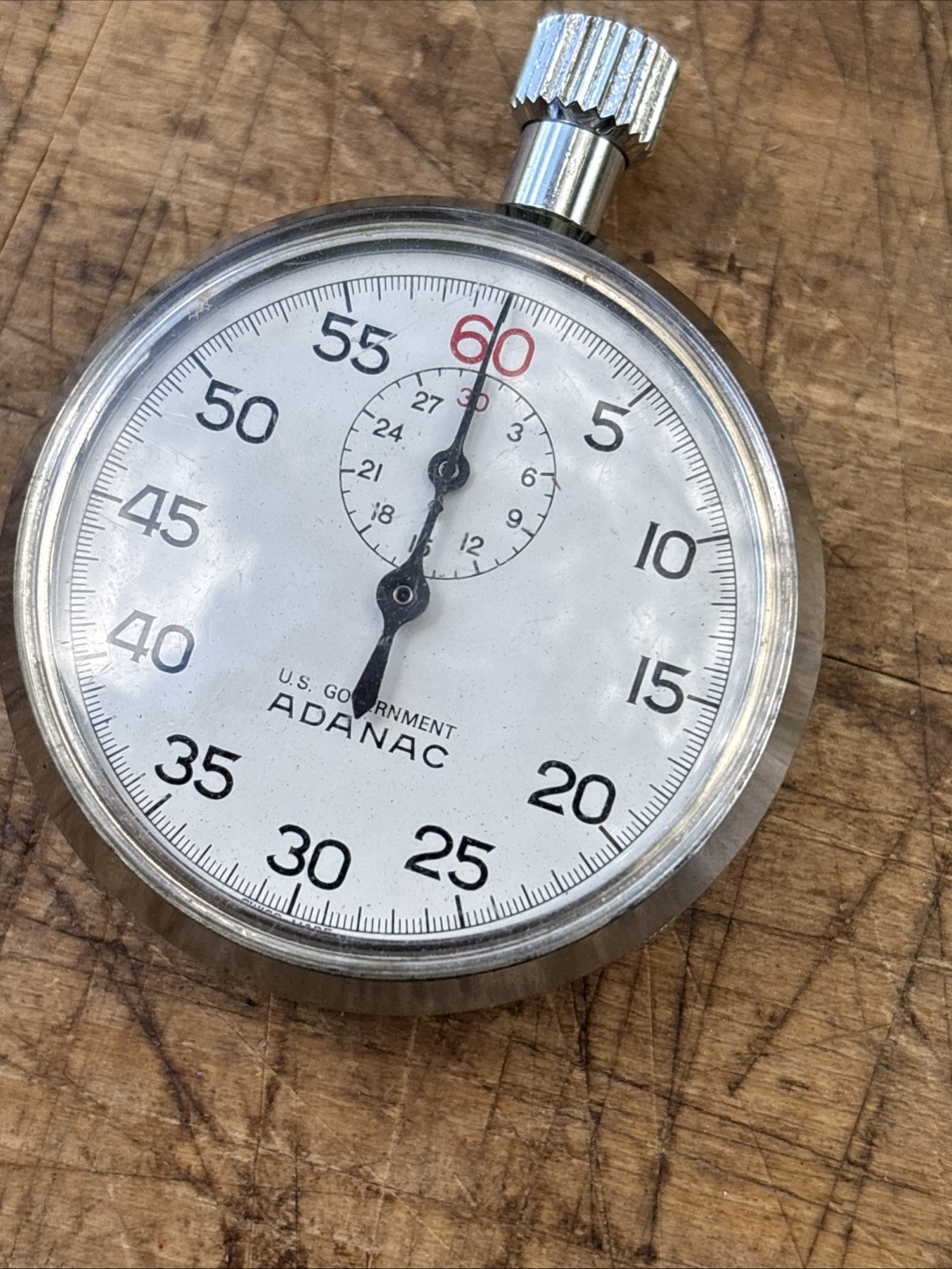 Marathon Company ADANAC 7 JEWEL STOP WATCH. US Government. Swiss Made.