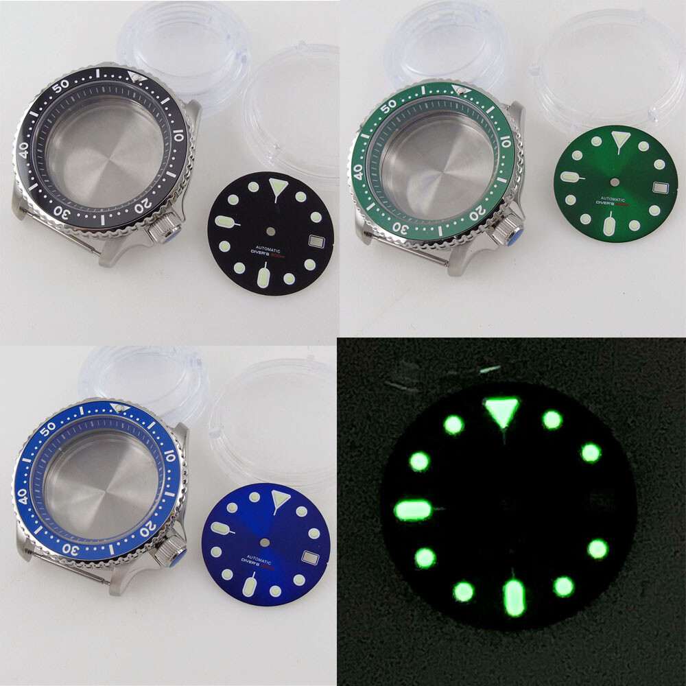 41mm 316L Watch Case For NH35A NH36A SKX007 Sapphire Glass Luminous Dial 20ATM
