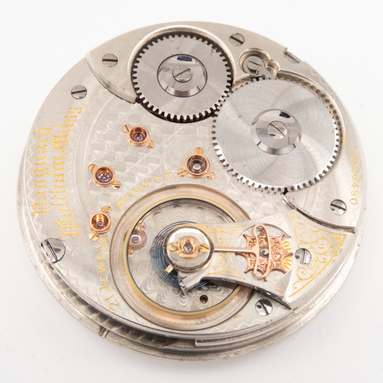 Waltham Grade Vanguard 18-Size 21-Jewel Antique Pocket Watch Movement, Runs