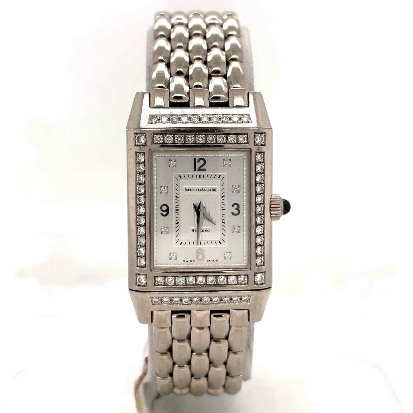 Jaeger-LeCoultre Reverso Hand-Wind 18k White Gold 20mm Diamond Ladies Q2673420