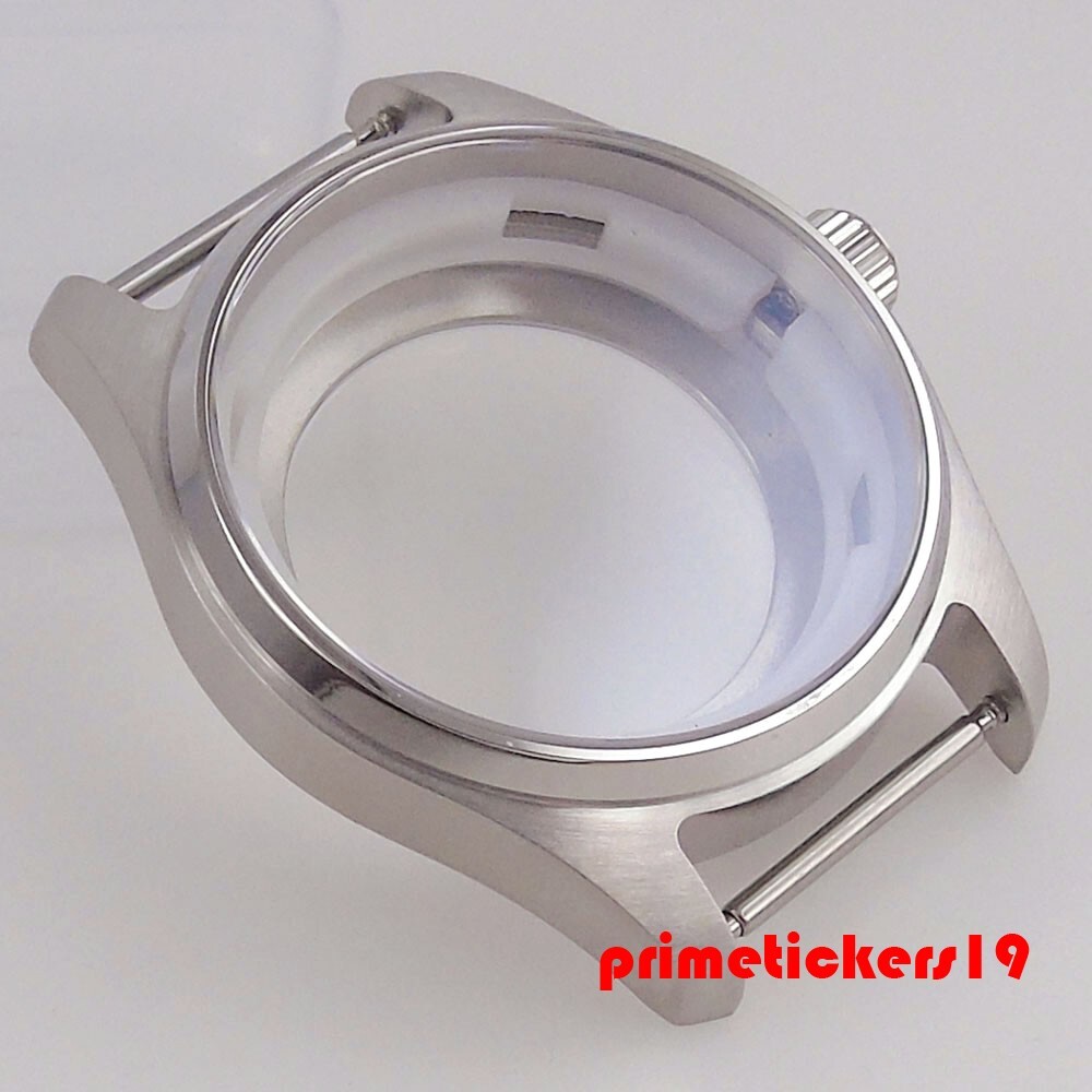 39mm/36mm Pilot Steel Watch Case Band Exhibition Back Fit NH35 ETA2824 PT5000