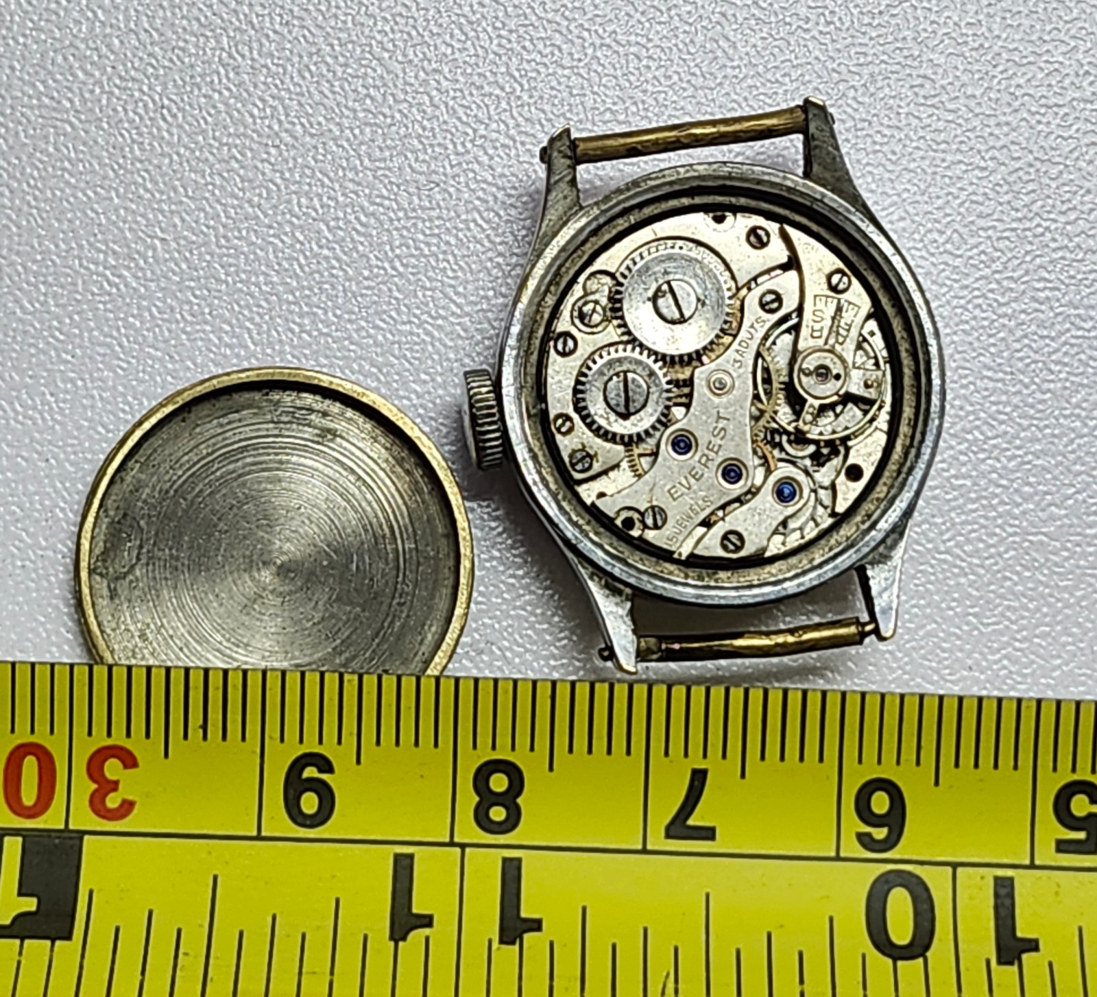 Mido Waterproof Sector Dial Watch Case & 15J Everest Swiss Movement Parts