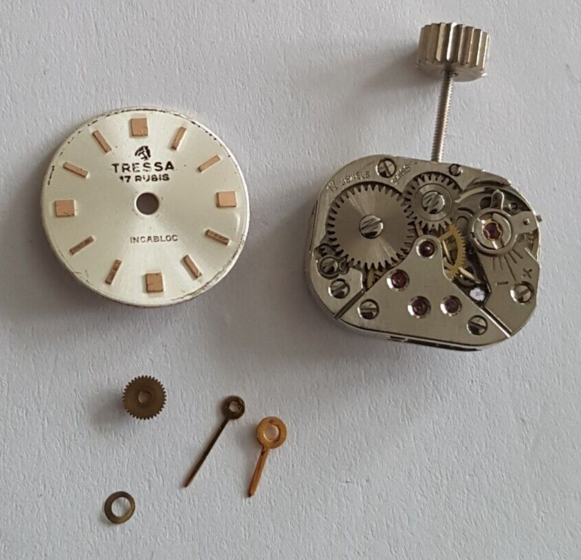 Tressa (FEF Caliber 6650) Wind-up Movement HWH 1.05mm + Dial + Hands