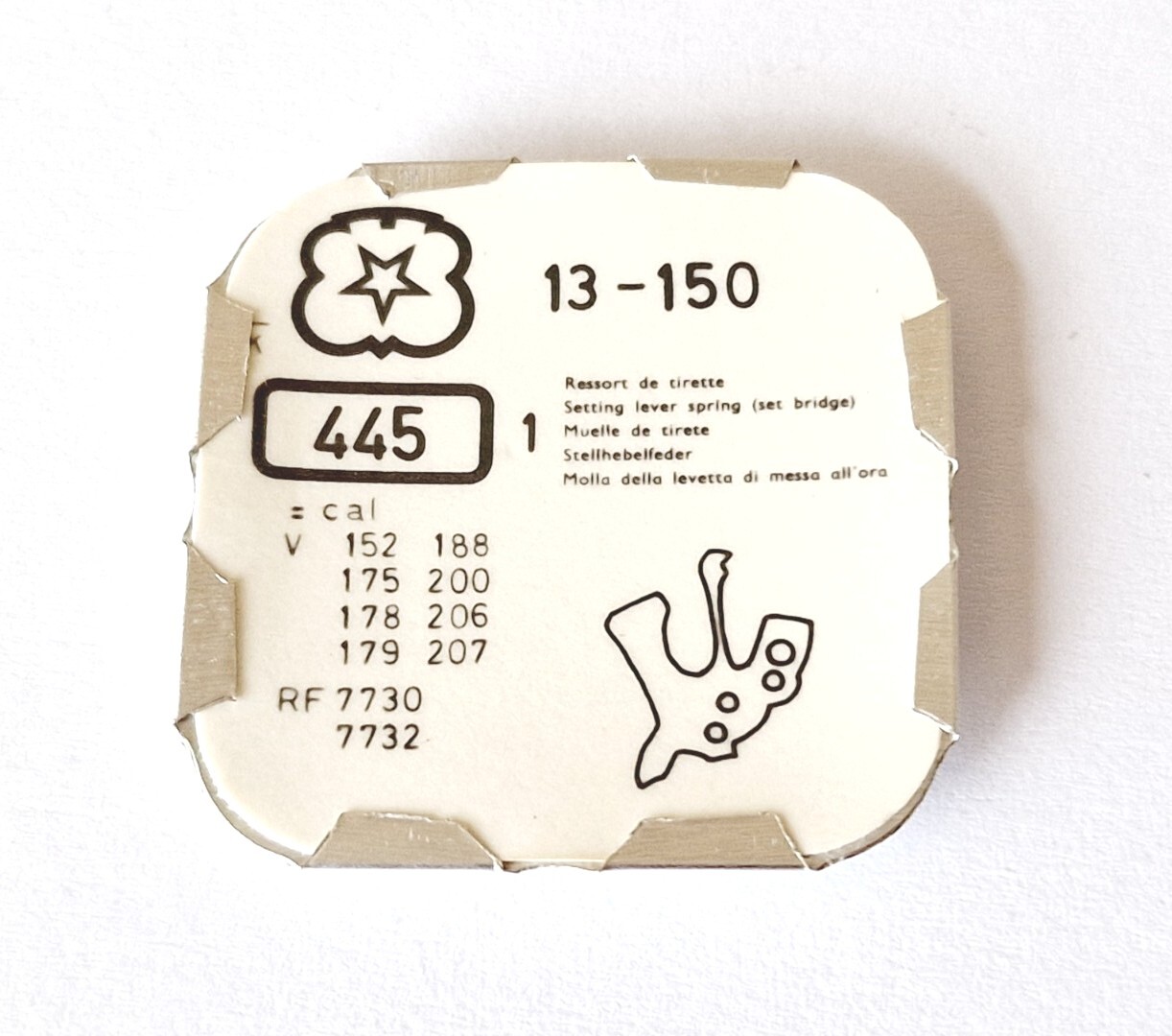 Venus 150, Valjoux 7730 # 445 Setting Lever Spring Swiss Made
