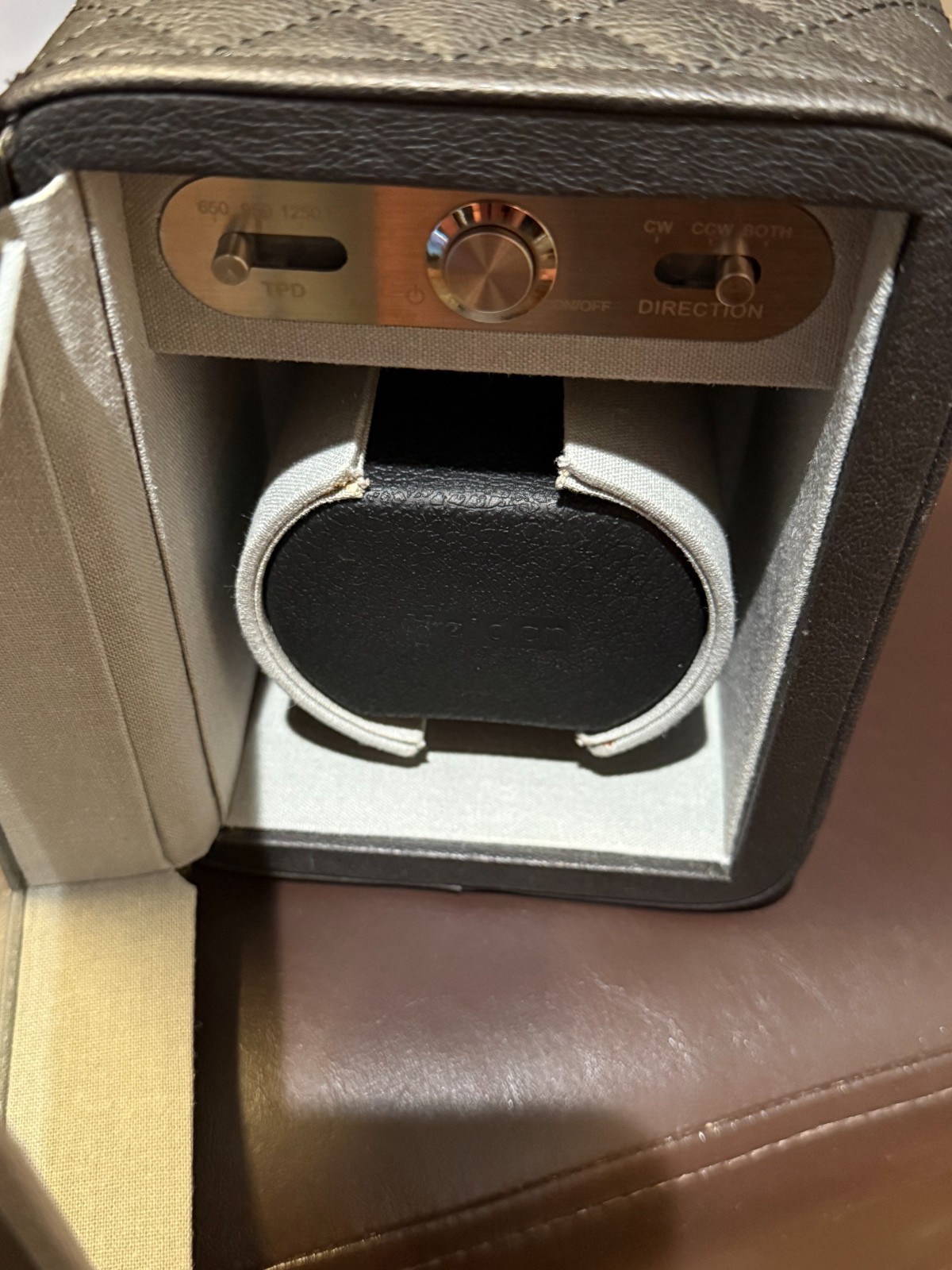 Heiden Monaco Single Watch Winder Black Leather TPD Control Automatic Watch