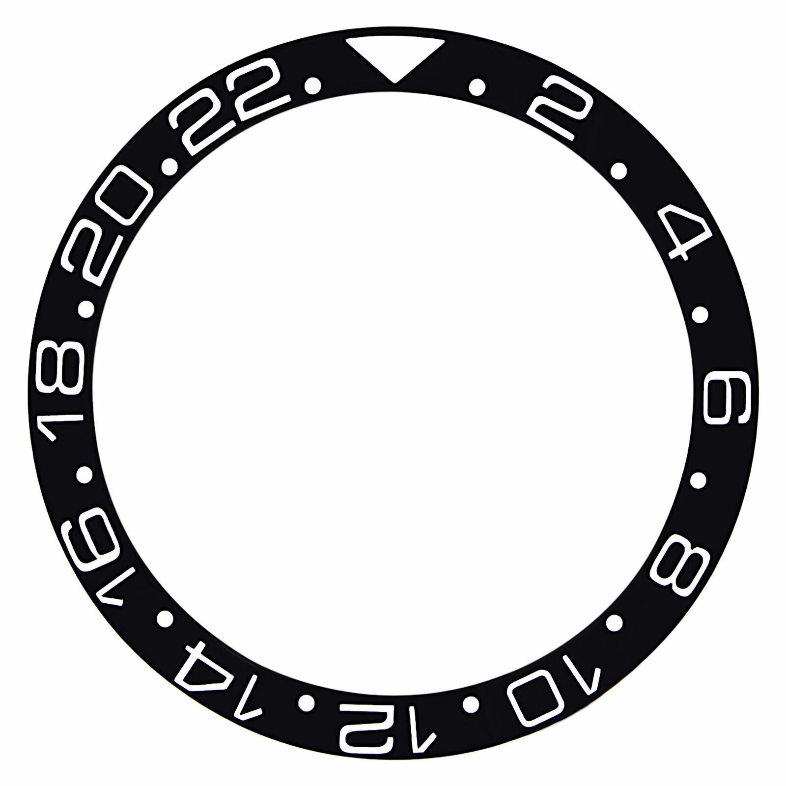Black Ceramic Replacement Bezel Insert 37.70mm x 30.70mm Diver Watch