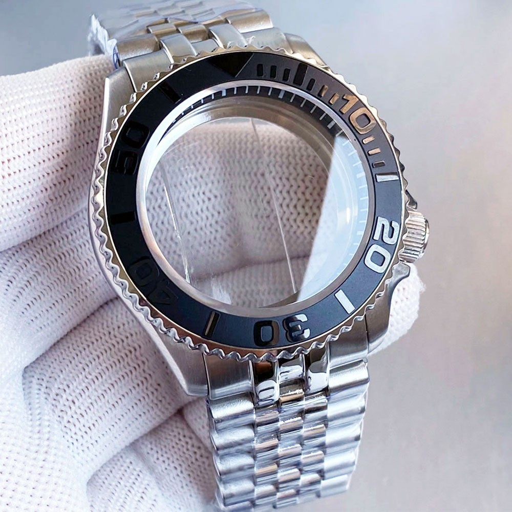 42mm Bow Sapphire Glass Watch Case Clear Back Fit SKX 007 NH34 NH35 NH36 2824