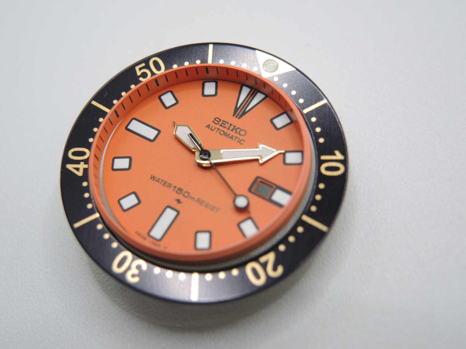 NEW ORANGE DIAL,HANDS,BLACK/GOLD INSERT SMALL DIVERS 4205-014A/014B LADIES WATCH