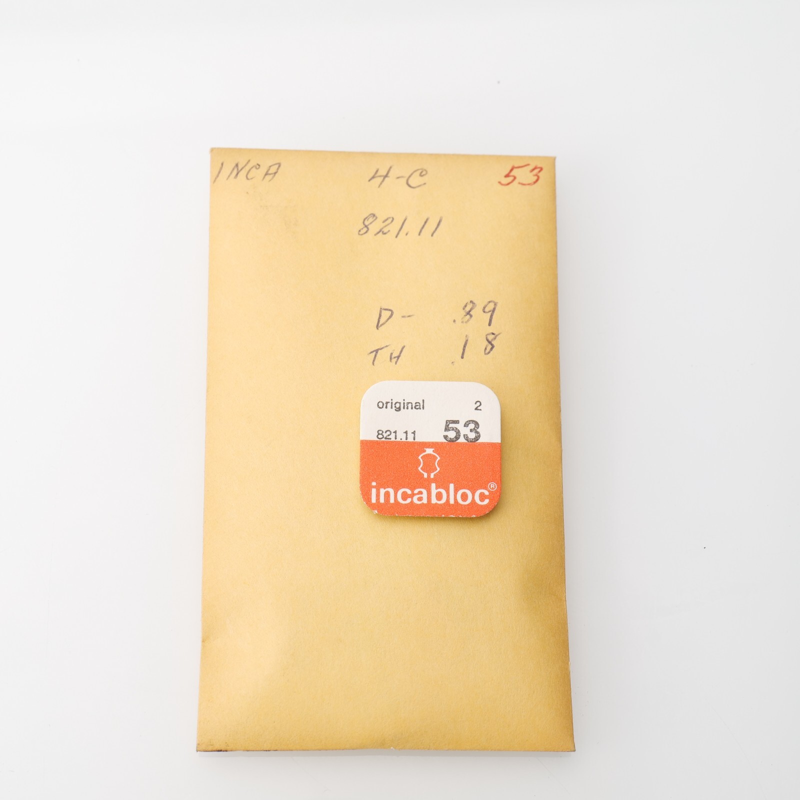 INCABLOC – 2 pieces – Jewels 821.11 NOS Watchmakers Watch Part (C10R1)